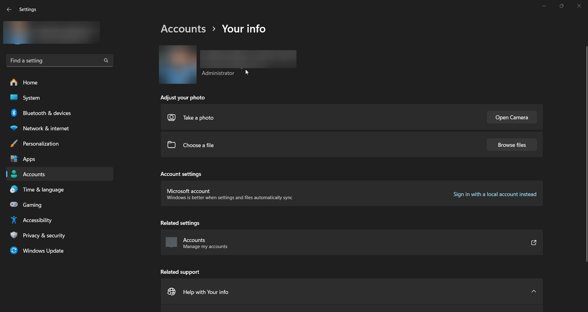 Find User Account Details from the Settings App