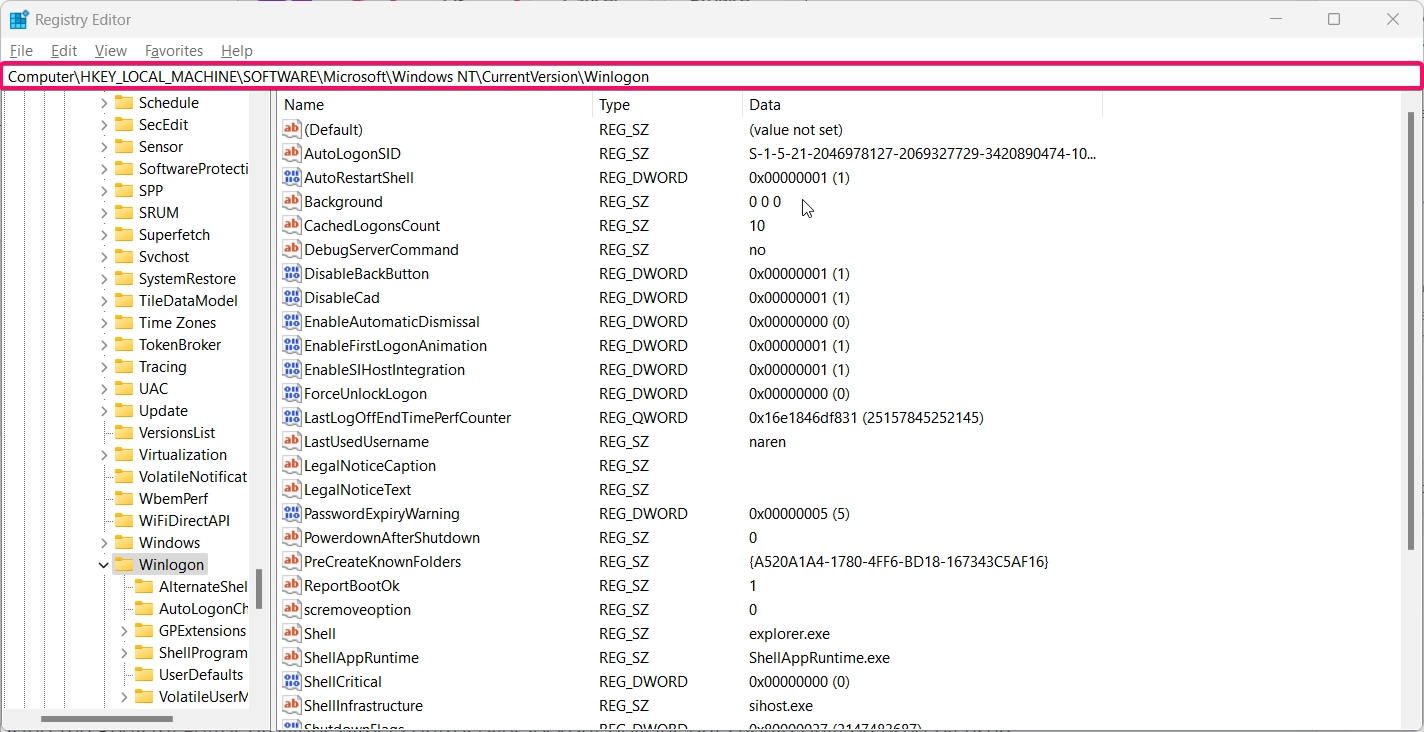 Navigating to the following directory