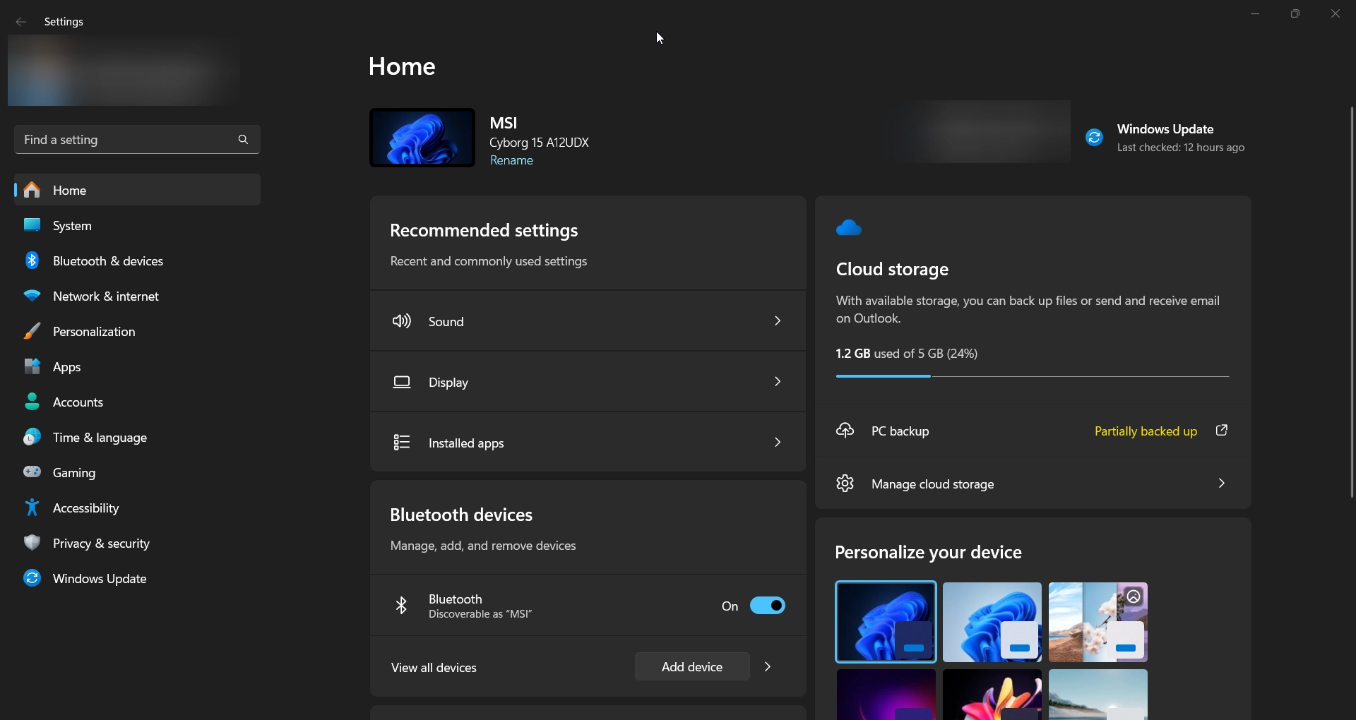 Windows Settings app