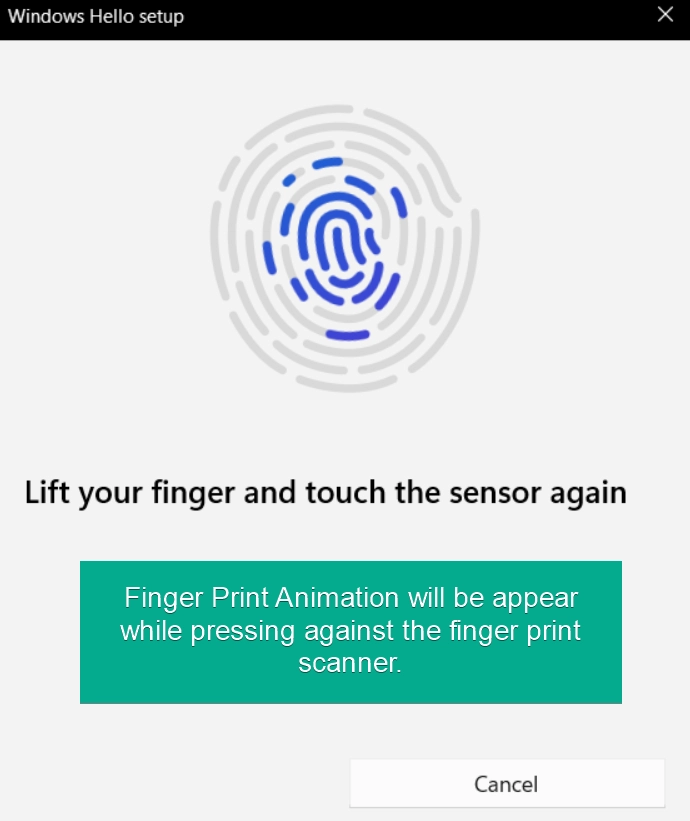 Finger print animation will appear