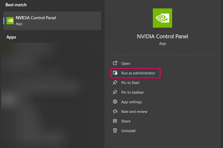 Open Nvidia Control panel