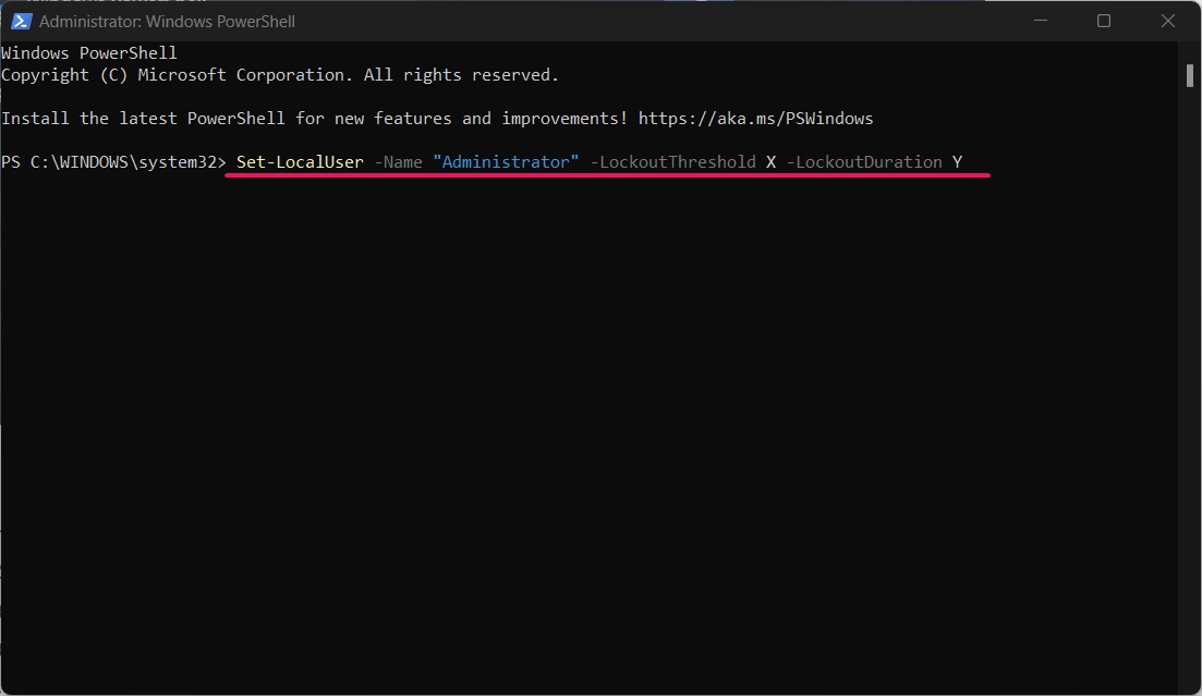 Powershell command to reset the account lockout duration timer