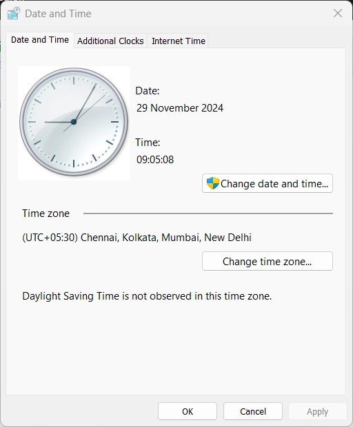 Navigate to Additional Clocks option